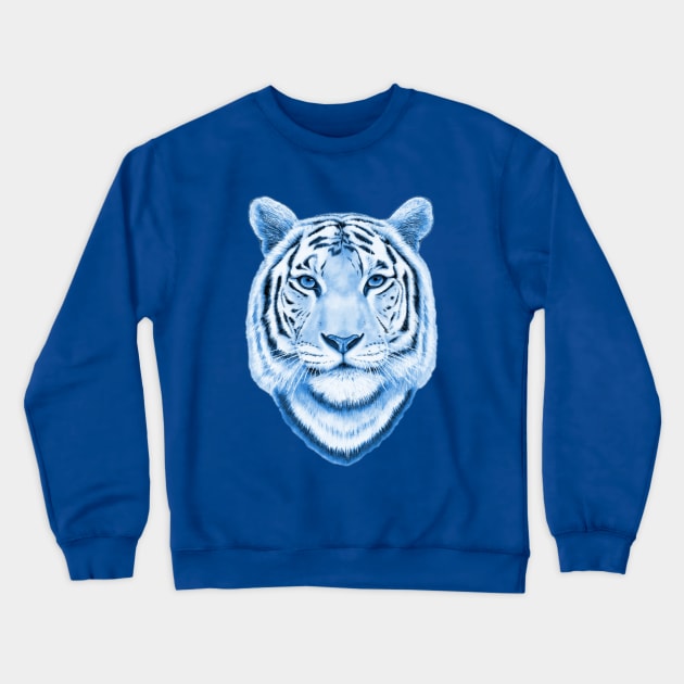 Blue tiger Crewneck Sweatshirt by Lara Plume